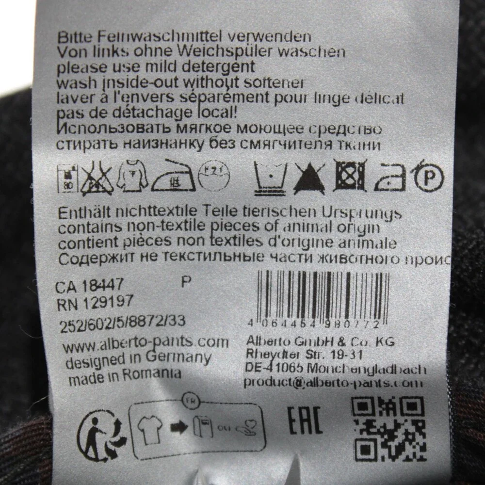 Alberto NWT Jump Cozy Jersey Casual Pants Size 33 US Slim Fit Gray Viscose Blend